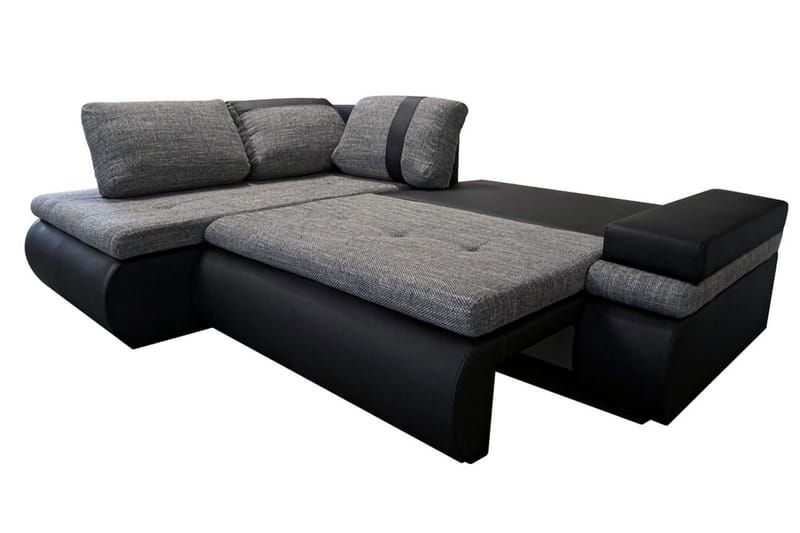 Lavona Chaiselongsovesofa Mini Venstre - Mørkegrå/Hvid - Møbler - Sofaer - Lædersofaer