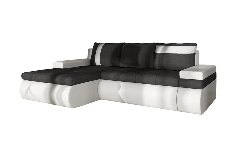 Lavona Chaiselongsovesofa Mini Venstre, Mørkegrå/Hvid