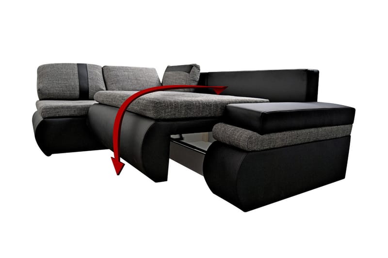 Lavona Chaiselongsovesofa Mini Venstre - Mørkegrå/Hvid - Møbler - Sofaer - Lædersofaer