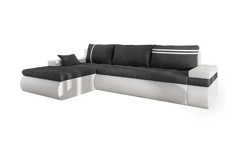 Lavona Chaiselongsovesofa Venstre, Mørkegrå/Hvid
