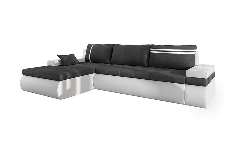 Lavona Chaiselongsovesofa Venstre - Mørkegrå/Hvid - Møbler - Sofaer - Lædersofaer