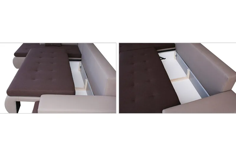 Lavona Chaiselongsovesofa Venstre - Sort/Grå - Møbler - Sofaer - Lædersofaer