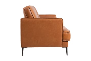 Leo Rektangulær Lædersofa med Smalle Ben 194 cm - Cognac - Møbler - Sofaer - Lædersofaer