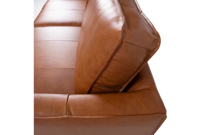Leo Rektangulær Lædersofa med Smalle Ben 194 cm - Cognac - Møbler - Sofaer - Lædersofaer