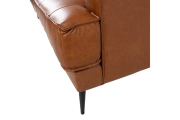 Leo Rektangulær Lædersofa med Smalle Ben 194 cm - Cognac - Møbler - Sofaer - Lædersofaer