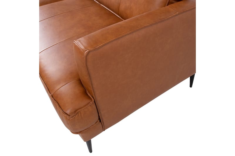 Leo Rektangulær Lædersofa med Smalle Ben 194 cm - Cognac - Møbler - Sofaer - Lædersofaer