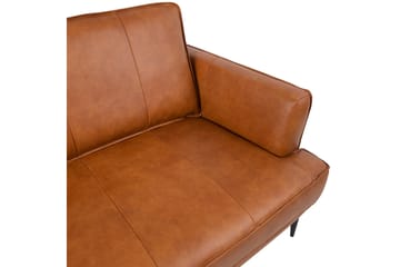 Leo Rektangulær Lædersofa med Smalle Ben 194 cm - Cognac - Møbler - Sofaer - Lædersofaer