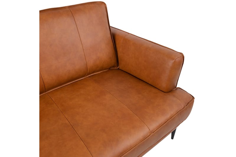 Leo Rektangulær Lædersofa med Smalle Ben 194 cm - Cognac - Møbler - Sofaer - Lædersofaer