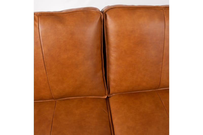 Leo Rektangulær Lædersofa med Smalle Ben 194 cm - Cognac - Møbler - Sofaer - Lædersofaer