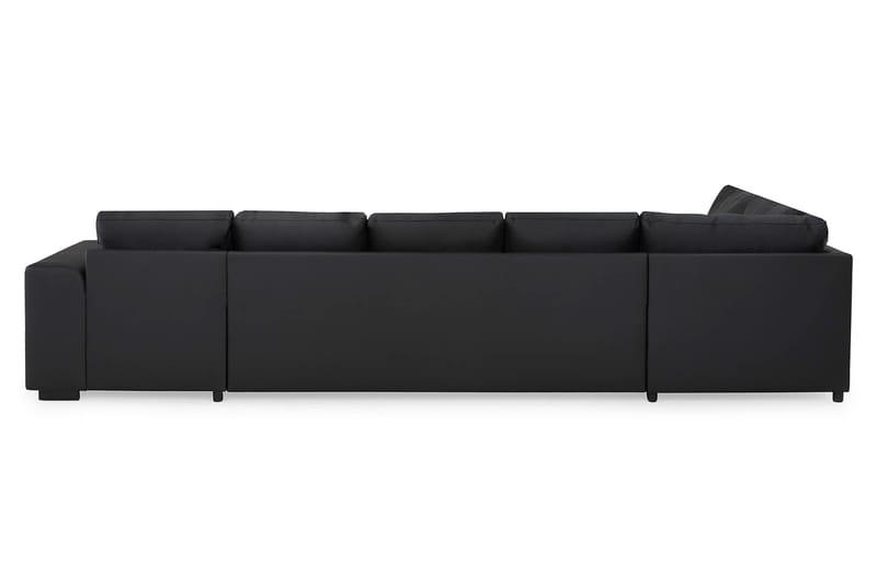 Link 5-personers Venstrevendt U-formet XX-Large Sofa med Divan og Chaiselong i Kunstlæder - Sort - Møbler - Sofaer - Lædersofaer