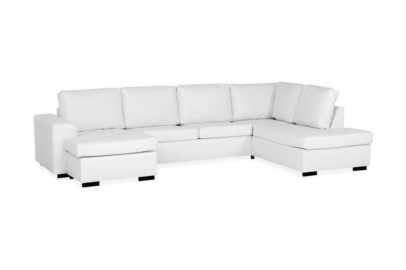 Link 5-personers Højrevendt U-formet X-Large Sofa med Divan og Chaiselong i Stof - Hvid - Møbler - Sofaer - Lædersofaer