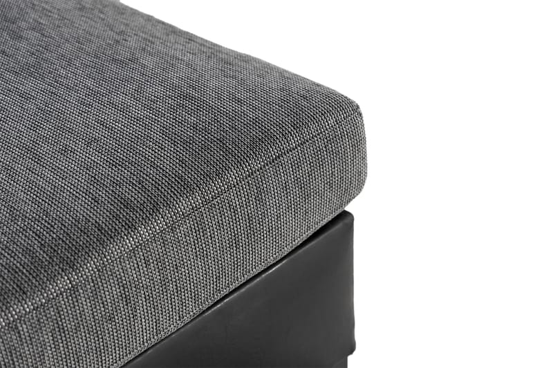 Ocean 4-personers Højrevendt U-formet Sofa med Chaiselong og Divan i Stof/Kunstlæder - Grå / Sort - Møbler - Sofaer - Lædersofaer