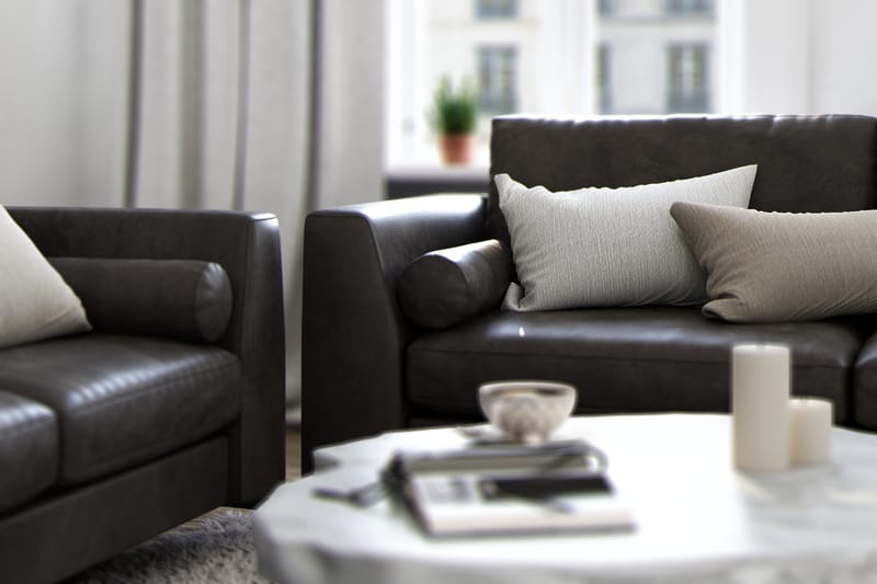 Ocean Lyx 3-personers Sofa i Kunstlæder - Mørkegrå - Møbler - Sofaer - Lædersofaer