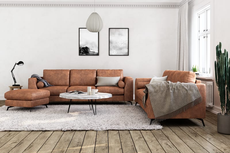 Ocean Lyx 3-Pers. Sofa - Brun/Læder - Lædersofaer - 2 personers sofa