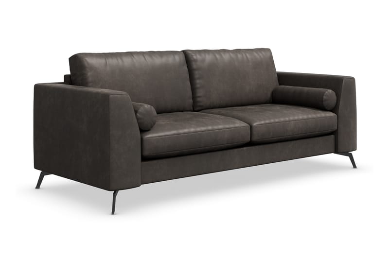 Ocean Lyx 3-Pers. Sofa - Sort/Læder - Lædersofaer - 2 personers sofa