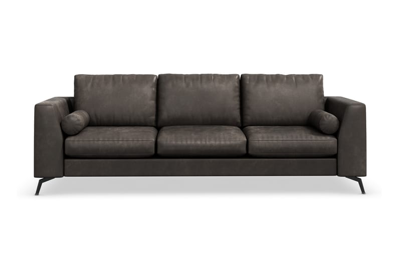 Ocean Lyx 3-personers Sofa i Kunstlæder - Mørkegrå - Møbler - Sofaer - Lædersofaer