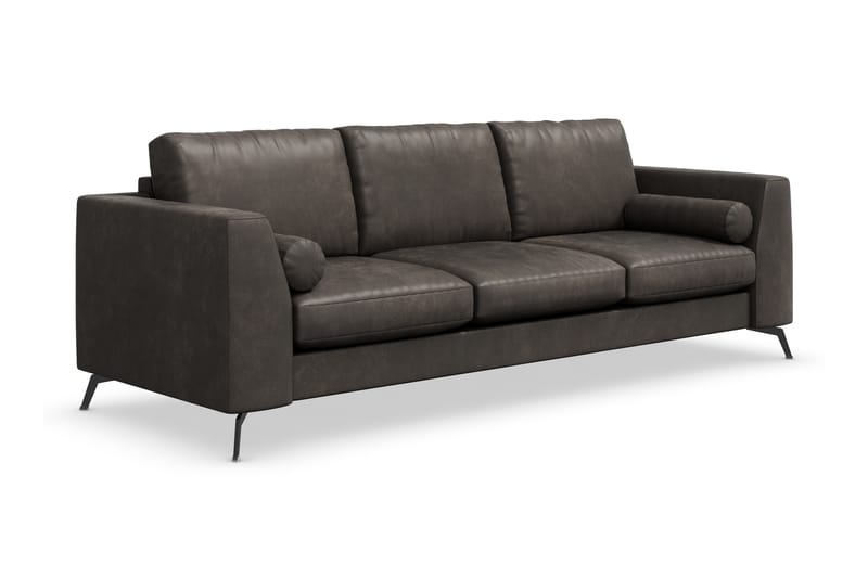 Ocean Lyx 3-personers Sofa i Kunstlæder - Mørkegrå - Møbler - Sofaer - Lædersofaer