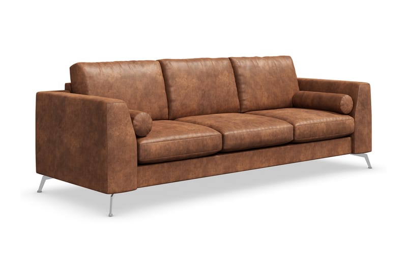 Ocean Lyx 3-personers Sofa i Kunstlæder - Brun - Møbler - Sofaer - Lædersofaer