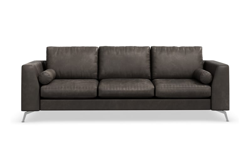 Ocean Lyx 3-personers Sofa i Kunstlæder - Mørkegrå - Møbler - Sofaer - Lædersofaer