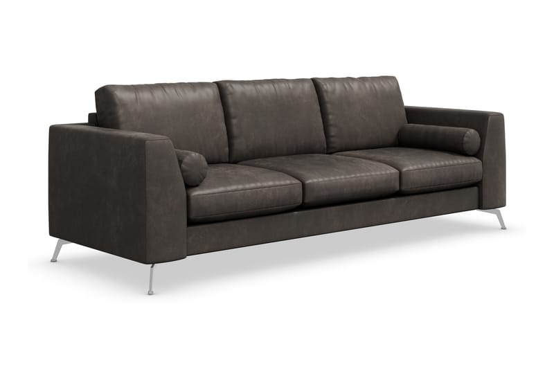 Ocean Lyx 3-personers Sofa i Kunstlæder - Mørkegrå - Møbler - Sofaer - Lædersofaer