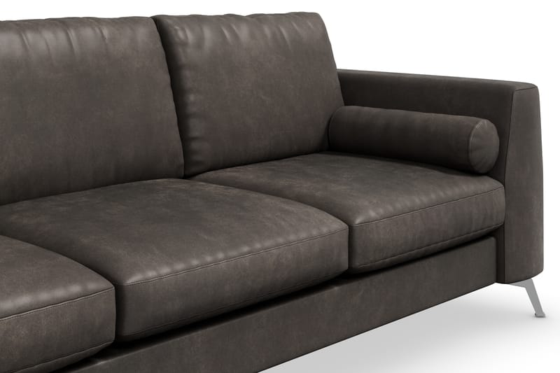 Ocean Lyx 3-personers Sofa i Kunstlæder - Mørkegrå - Møbler - Sofaer - Lædersofaer