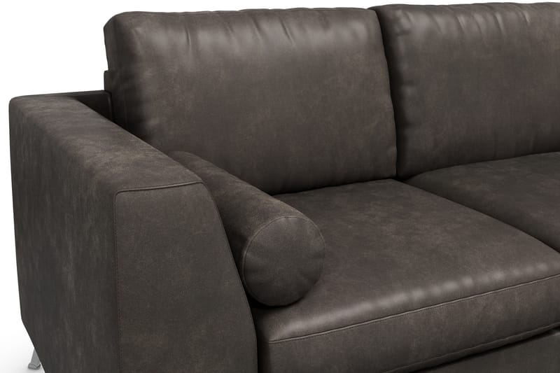 Ocean Lyx 3-personers Sofa i Kunstlæder - Mørkegrå - Møbler - Sofaer - Lædersofaer