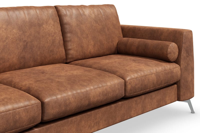 Ocean Lyx 3-personers Sofa i Kunstlæder - Brun - Møbler - Sofaer - 3 personers sofa