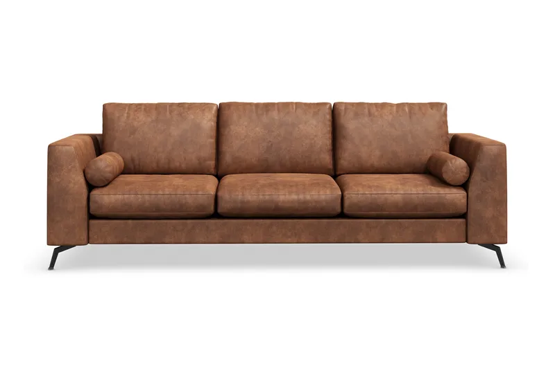 Ocean Lyx 3-personers Sofa i Kunstlæder - Brun - Møbler - Sofaer - 3 personers sofa