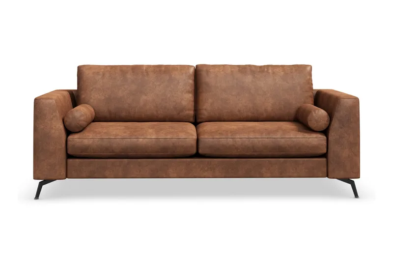 Ocean Lyx 3-personers Sofa i Kunstlæder, Brun