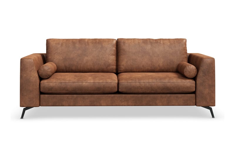 Ocean Lyx 3-personers Sofa i Kunstlæder - Brun - Møbler - Sofaer - 2 personers sofa