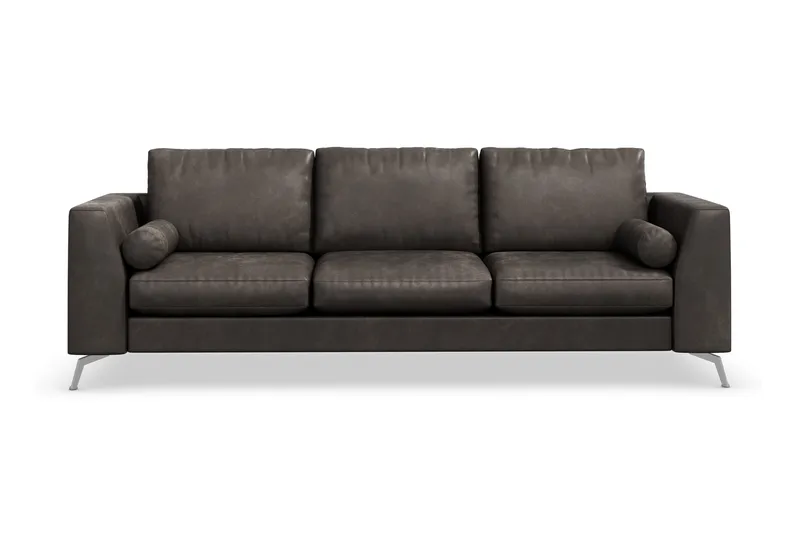 Ocean Lyx 3-personers Sofa i Kunstlæder - Mørkegrå - Møbler - Sofaer - 3 personers sofa