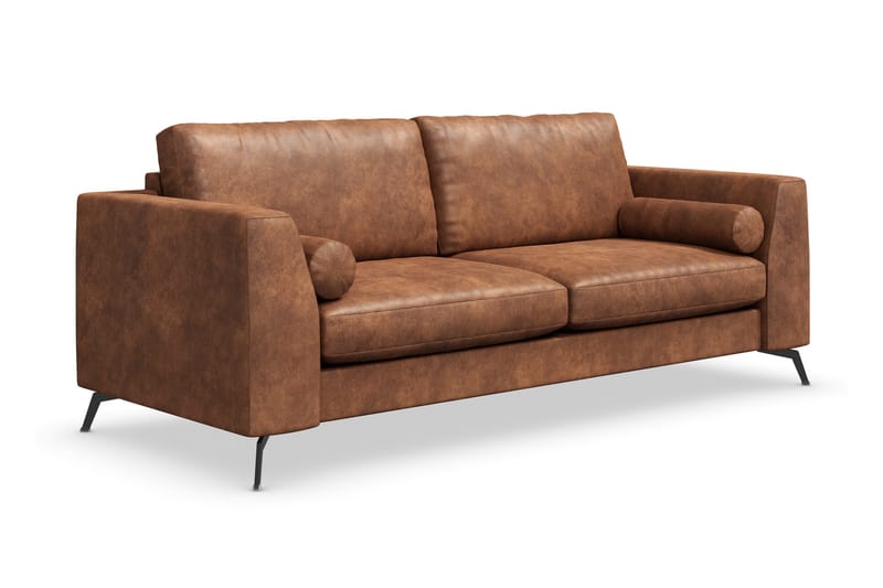 Ocean Lyx 3-personers Sofa i Kunstlæder - Brun - Møbler - Sofaer - 2 personers sofa