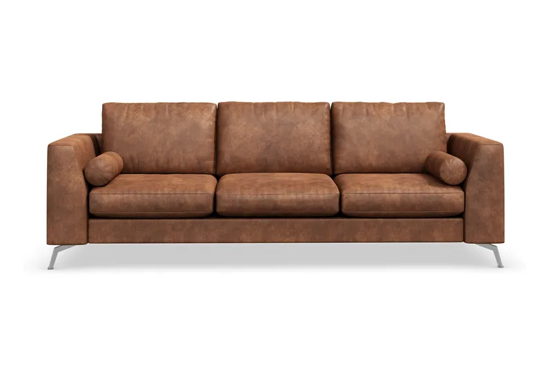 Ocean Lyx 3-personers Sofa i Kunstlæder, Brun
