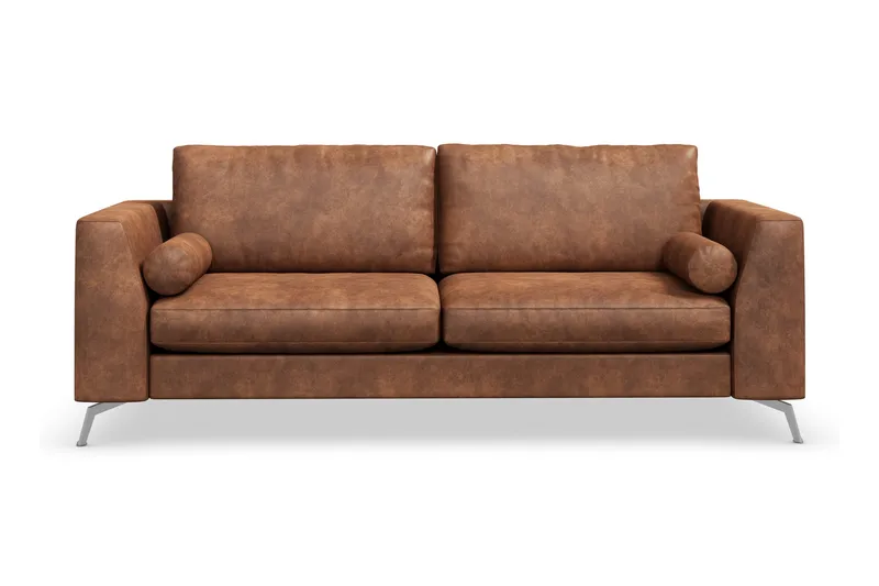 Ocean Lyx 3-personers Sofa i Kunstlæder, Brun