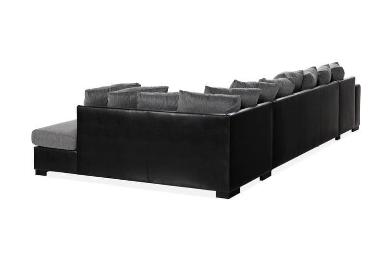 Ocean U-sofa Large med Chaiselong Venstre Kunstlæder - Grå - Lædersofaer - U Sofa