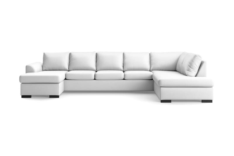 Porto U-sofa Large med Chaiselong Venstre Kunstlæder - Hvid - Lædersofaer - U Sofa