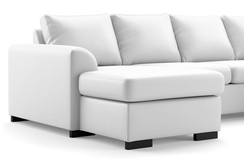 Porto U-sofa Large med Chaiselong Venstre Kunstlæder - Hvid - Lædersofaer - U Sofa