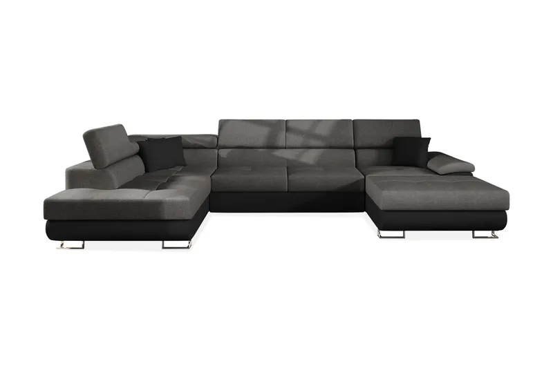 Reginia Hjørnesovesofa Venstre - Grå/Sort - Møbler - Sofaer - Sovesofaer - Sovesofa chaiselong