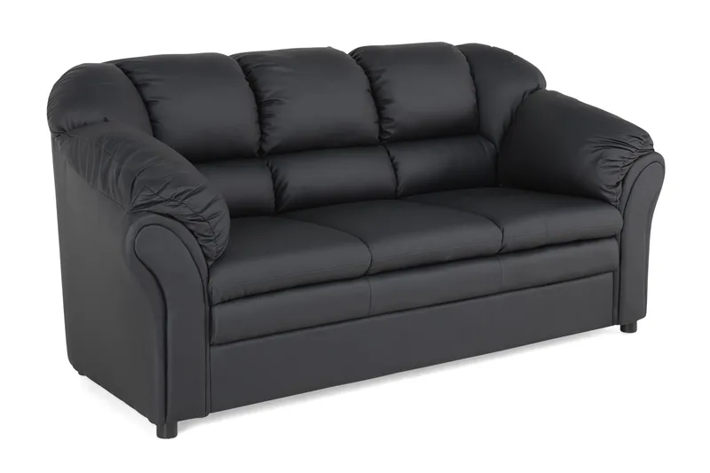 Salvador 3-Pers. Sofa Kunstlæder - Sort/Kunstlæder - Møbler - Sofaer - Lædersofaer