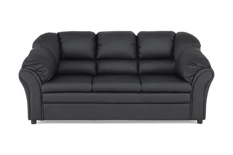 Salvador 3-Pers. Sofa Kunstlæder, Sort/Kunstlæder