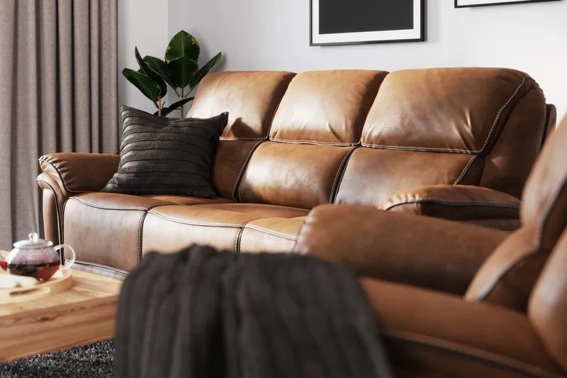 Saranda 3-personers Sofa - Brun - Møbler - Sofaer - Recliner sofaer - 3 personers biograsofa & reclinersofa