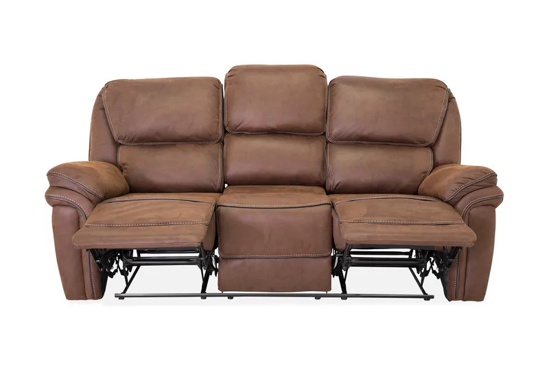 Saranda 3-personers Sofa - Brun - Møbler - Sofaer - Recliner sofaer - 3 personers biograsofa & reclinersofa