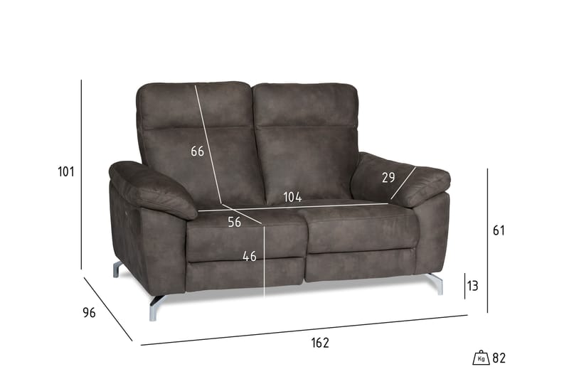 Selesta 2-pers Sofa - Brun - Lædersofaer - 2 personers sofa