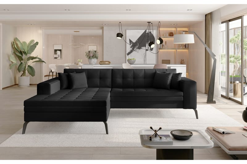 Solangis Chaiselongsofa Venstre, Læder/Sort
