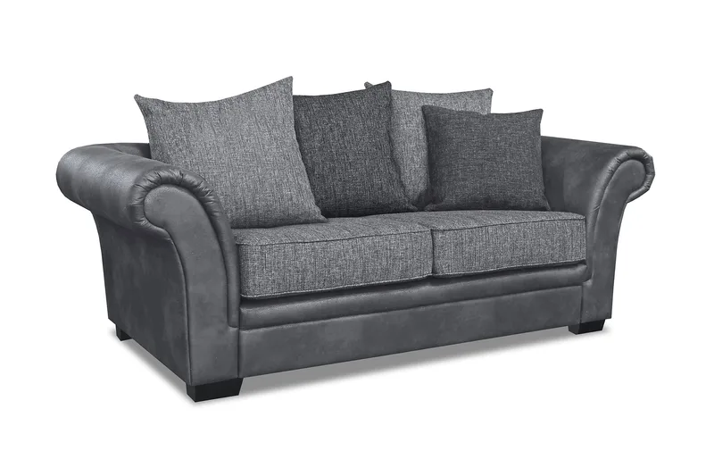 Toronto 2-pers Sofa, Sort/Mørkegrå