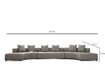 Lasalle Buet Sofa 6-personers - Grå - Møbler - Sofaer
