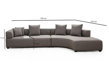 Lasalle Chaiselongsofa 3-personers - Grå - Møbler - Sofaer - 3 personers sofa