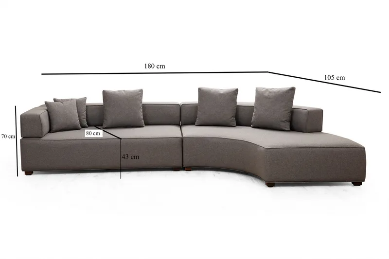 Lasalle Chaiselongsofa 3-personers - Grå - Møbler - Sofaer - 3 personers sofa