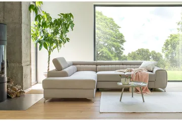 Laurece Chaiselongsofa Venstre - Beige - Møbler - Sofaer - Sovesofaer