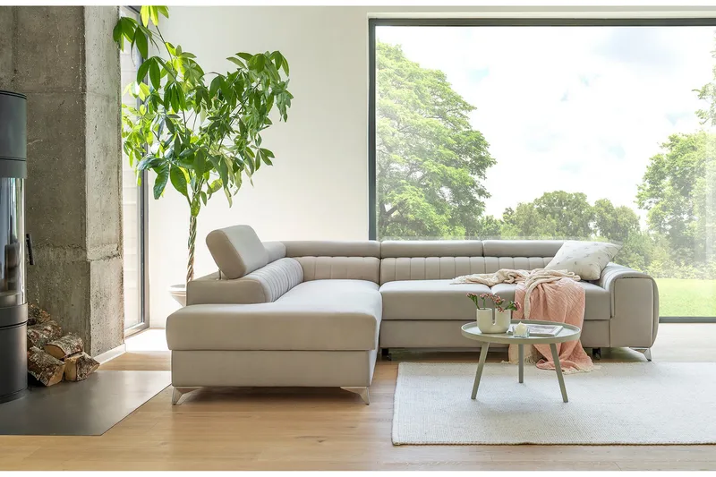 Laurece Chaiselongsofa Venstre - Beige - Møbler - Sofaer - Sovesofaer